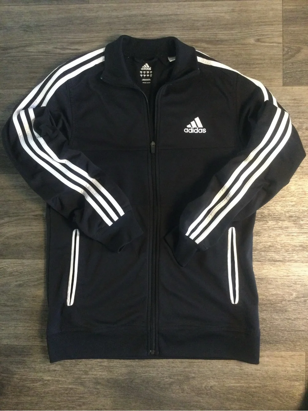 Adidas Youth Girls Full-Zip Training Jacket with White Stripes